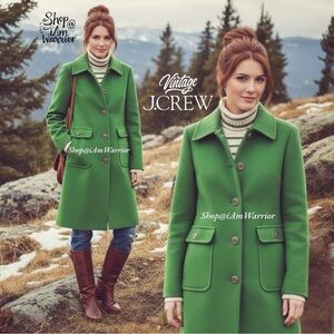 J.Crew rare vintage wool piqué town coat in alpine green *shop@iamwarrior
